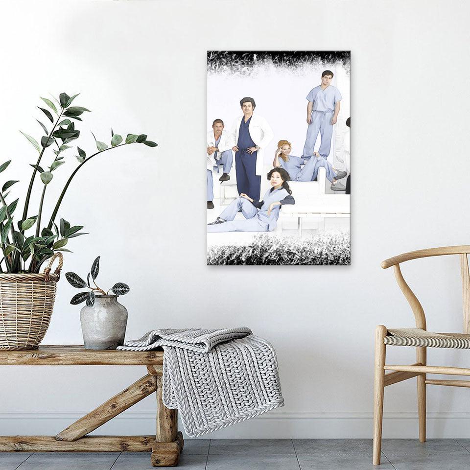 Blue Grey´s Anatomy 1 Piece HD Multi Panel Canvas Wall Art Frame - Original Frame