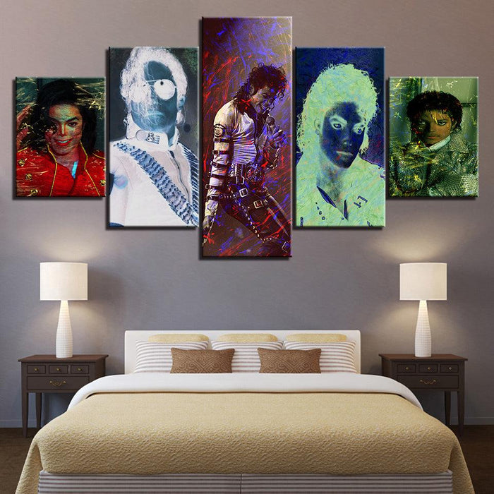 Michael Jackson 5 Piece HD Multi Panel Canvas Wall Art Frame - Original Frame