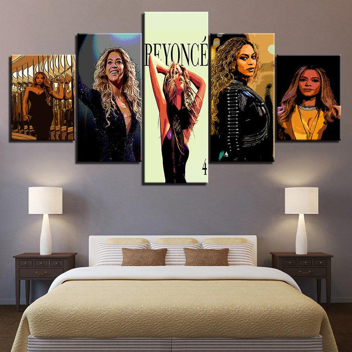 Beyoncé 5 Piece HD Multi Panel Canvas Wall Art Frame - Original Frame