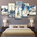 Wonders Of The World 5 Piece HD Multi Panel Canvas Wall Art Frame - Original Frame