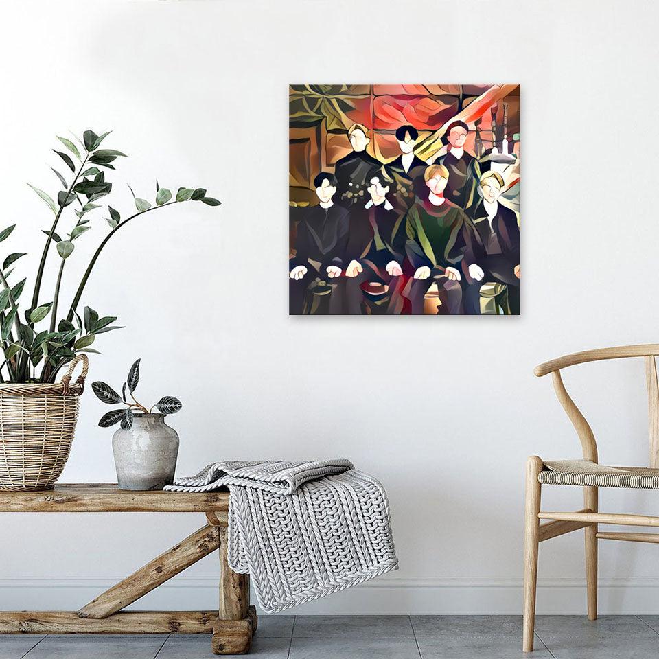 BTS Band 1 Piece HD Multi Panel Canvas Wall Art Frame - Original Frame