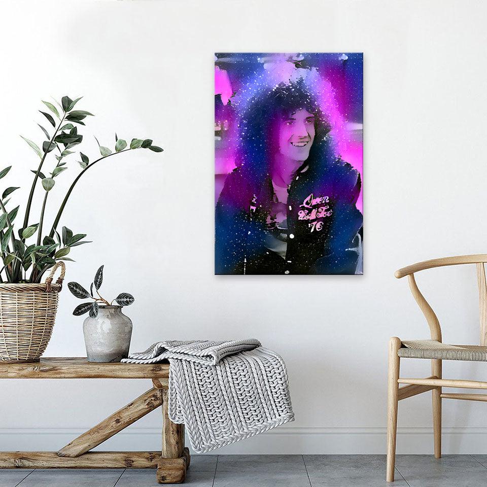 Queen Brian May 1 Piece HD Multi Panel Canvas Wall Art - Original Frame