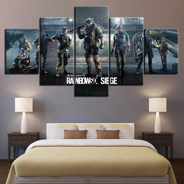 Tom Clancy's Rainbow Six Siege 5 Piece HD Multi Panel Canvas Wall Art Frame - Original Frame