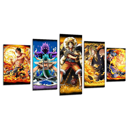 One Piece Manga 5 Piece HD Multi Panel Canvas Wall Art Frame - Original Frame