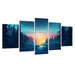 Forest Sunset 5 Piece HD Multi Panel Canvas Wall Art Frame - Original Frame