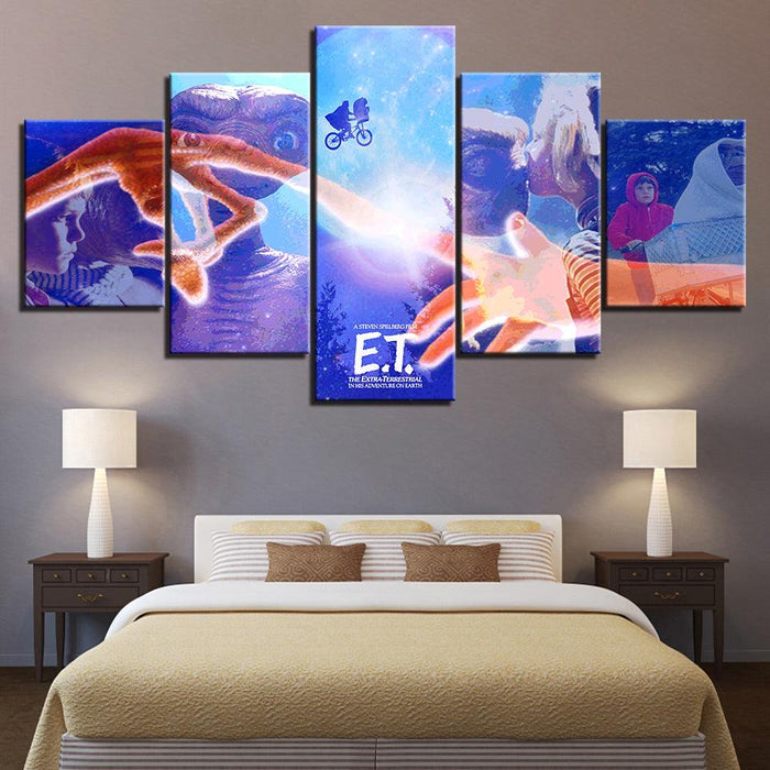 The E.T. Movie 5 Piece HD Multi Panel Canvas Wall Art Frame - Original Frame