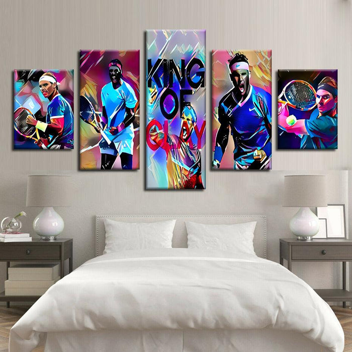 Rafael Nadal 5 Piece HD Multi Panel Canvas Wall Art - Original Frame