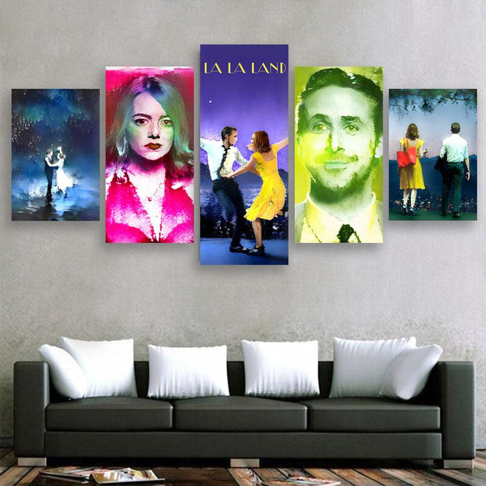 La La Land 5 Piece HD Multi Panel Canvas Wall Art Frame - Original Frame