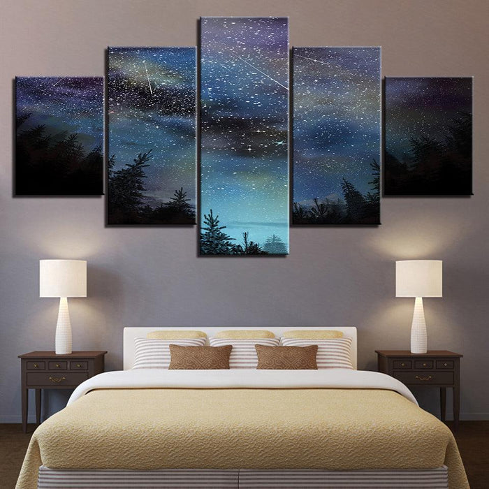 The Night Sky 5 Piece HD Multi Panel Canvas Wall Art Frame - Original Frame