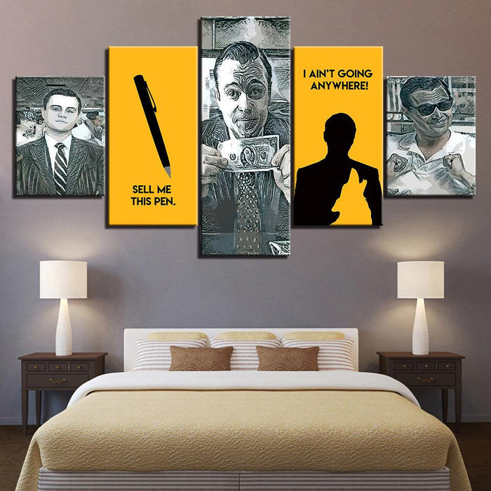 The Wolf Of Wall Street 5 Piece HD Multi Panel Canvas Wall Art Frame - Original Frame