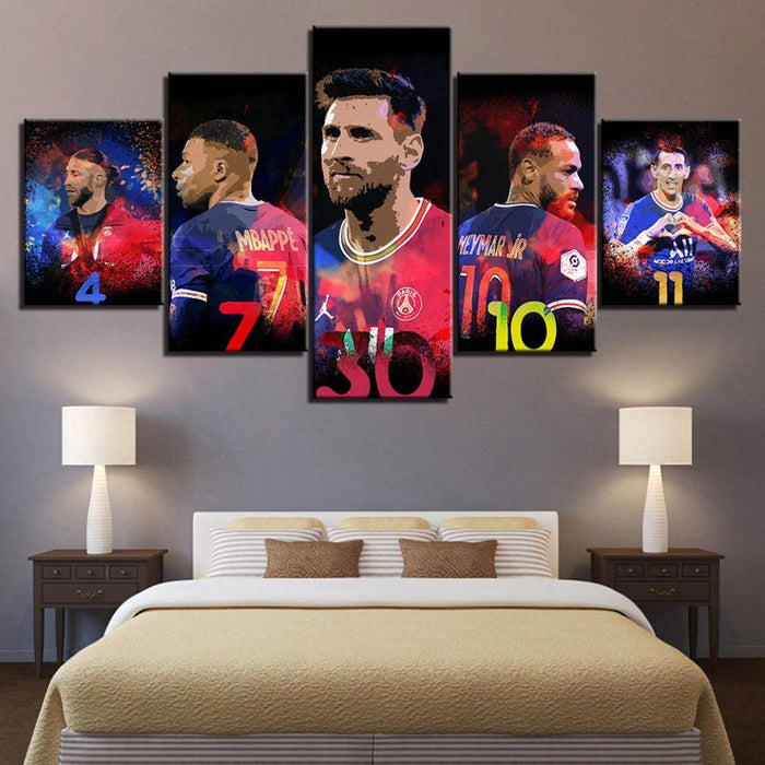 Paris Saint-Germain 5 Piece HD Multi Panel Canvas Wall Art Frame - Original Frame