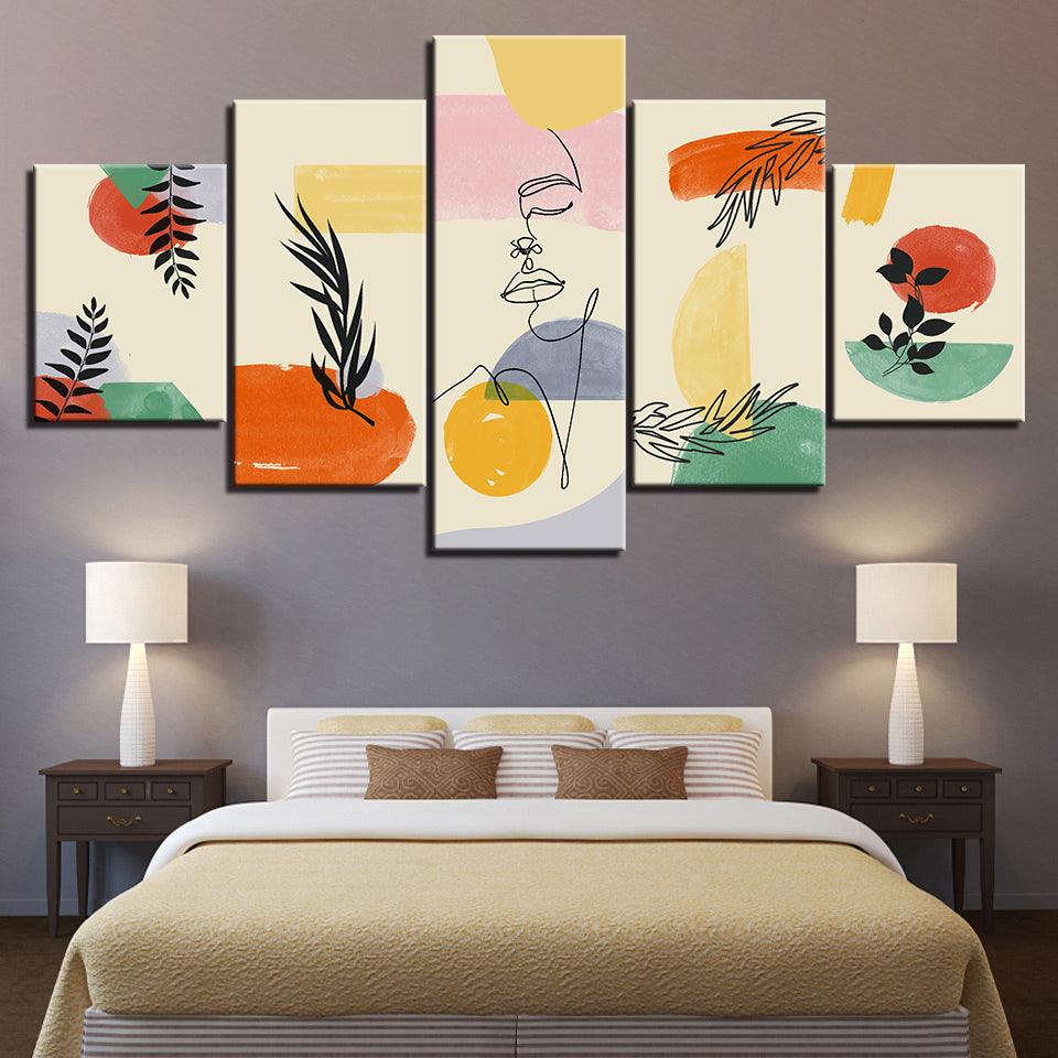 The Abstract Fruits 5 Piece HD Multi Panel Canvas Wall Art Frame - Original Frame