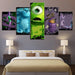 The Animals Inc Movie 5 Piece HD Multi Panel Canvas Wall Art Frame - Original Frame