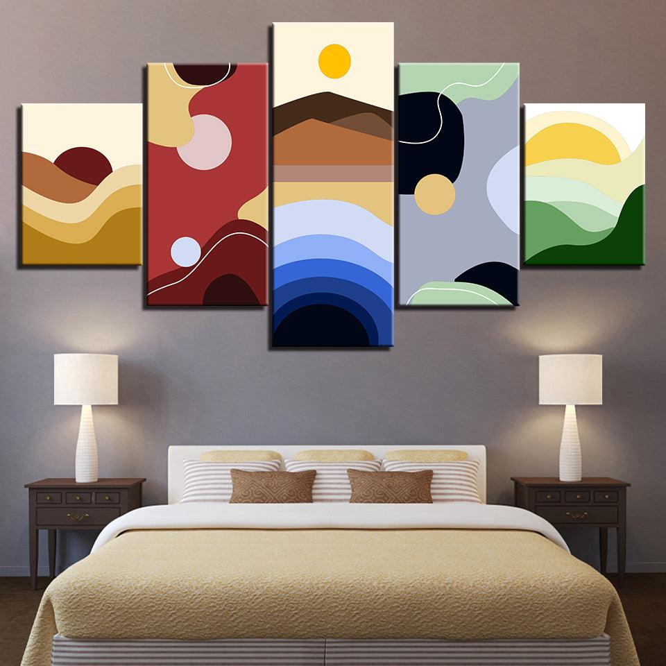 The Abstract Landscapes 5 Piece HD Multi Panel Canvas Wall Art Frame - Original Frame