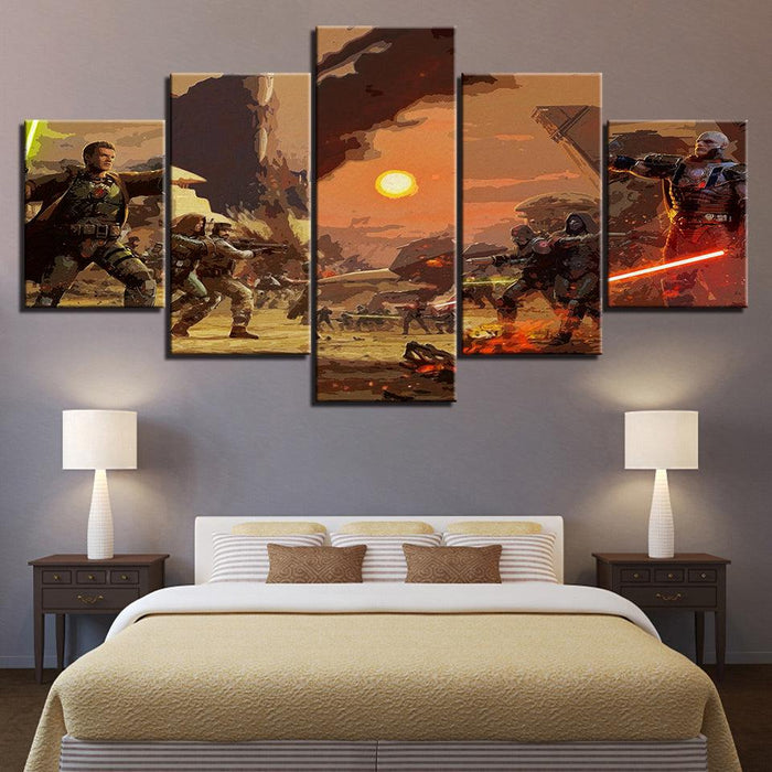 The Star Wars Movie 5 Piece HD Multi Panel Canvas Wall Art Frame - Original Frame