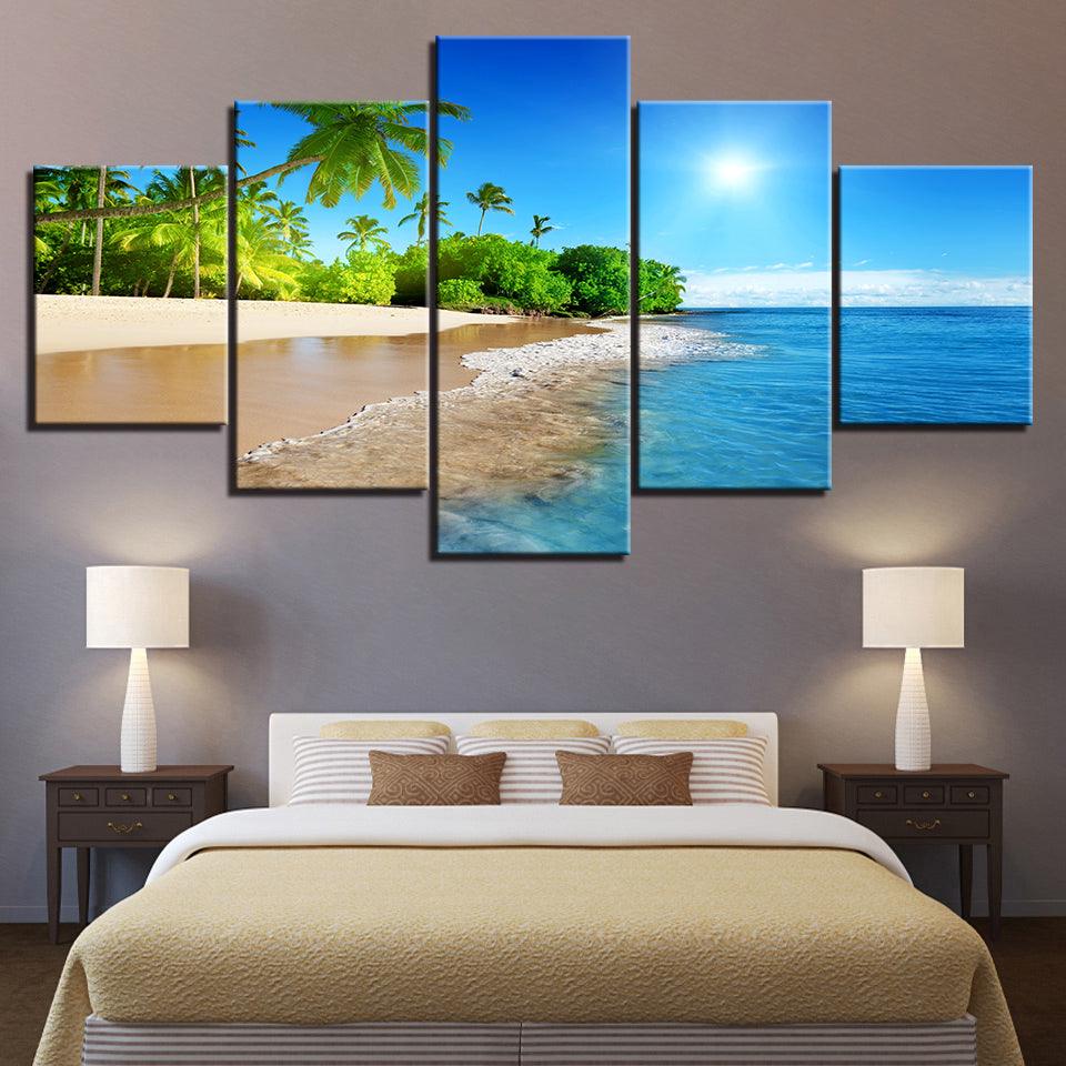 Sunny Beach HD Multi Panel Canvas Wall Art Frame - Original Frame