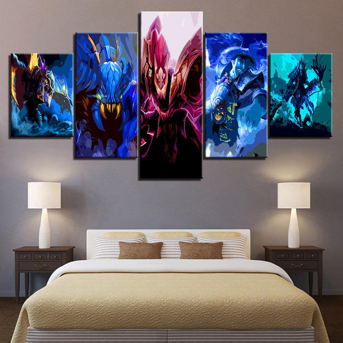 The Creature Team Cartoon 5 Piece HD Multi Panel Canvas Wall Art Frame - Original Frame