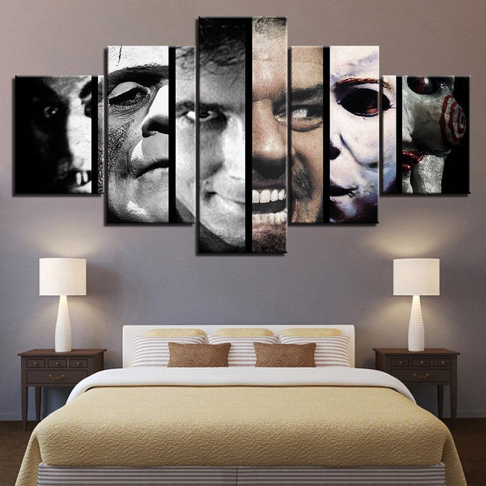 Horror Movies Characters HD Multi Panel Canvas Wall Art Frame - Original Frame