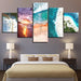 The Abstract Beaches Collection 5 Piece HD Multi Panel Canvas Wall Art Frame - Original Frame