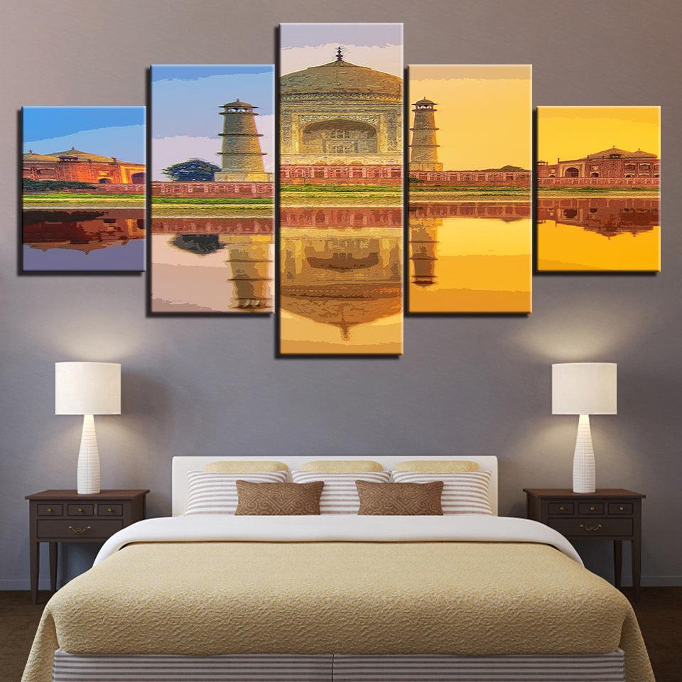The Sunset From The Palace 5 Piece HD Multi Panel Canvas Wall Art Frame - Original Frame