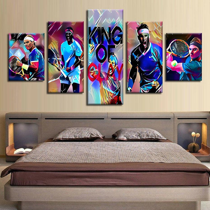 Rafael Nadal 5 Piece HD Multi Panel Canvas Wall Art - Original Frame