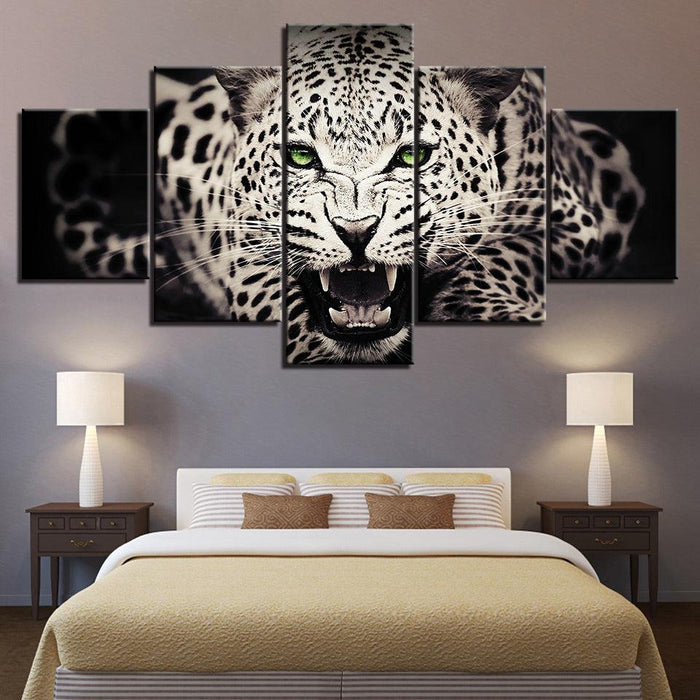 Wild Feline 5 Piece HD Multi Panel Canvas Wall Art Frame - Original Frame