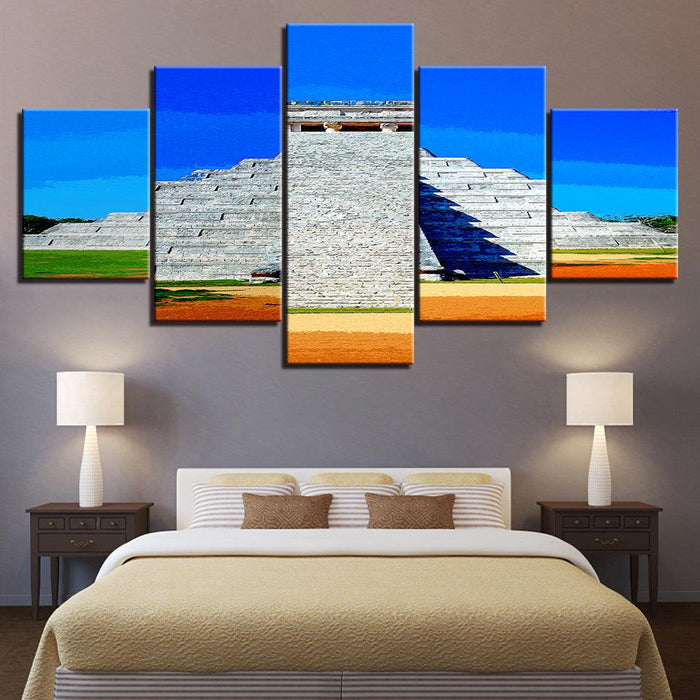 The Mexican Pyramid Collection 5 Piece HD Multi Panel Canvas Wall Art Frame - Original Frame