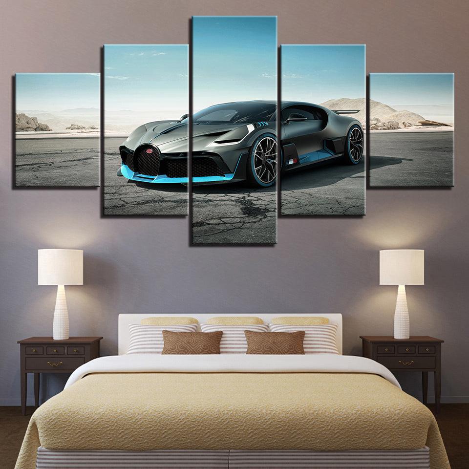 Bugatti 5 Piece HD Multi Panel Canvas Wall Art Frame - Original Frame