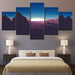 A Minimalist Purple Sunrise At Home 5 Piece HD Multi Panel Canvas Wall Art Frame - Original Frame