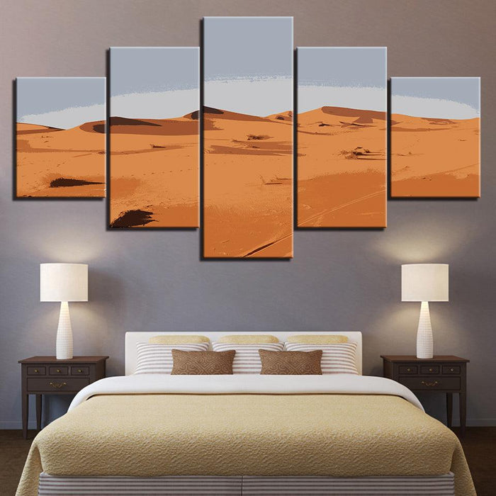 The Abstract Desert 5 Piece HD Multi Panel Canvas Wall Art Frame - Original Frame