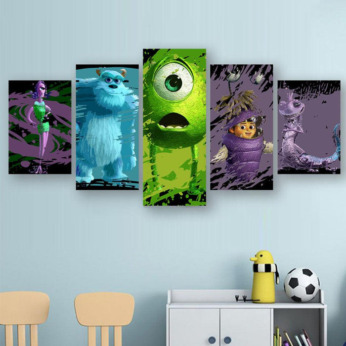 Monsters Inc. 5 Piece HD Multi Panel Canvas Wall Art Frame - Original Frame