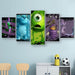 Monsters Inc. 5 Piece HD Multi Panel Canvas Wall Art Frame - Original Frame