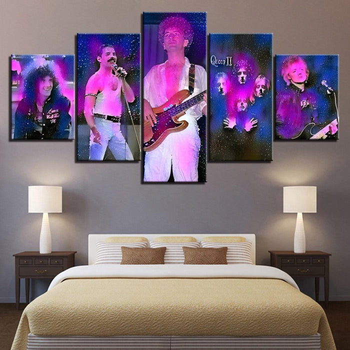 Queens Band 5 Piece HD Multi Panel Canvas Wall Art Frame - Original Frame