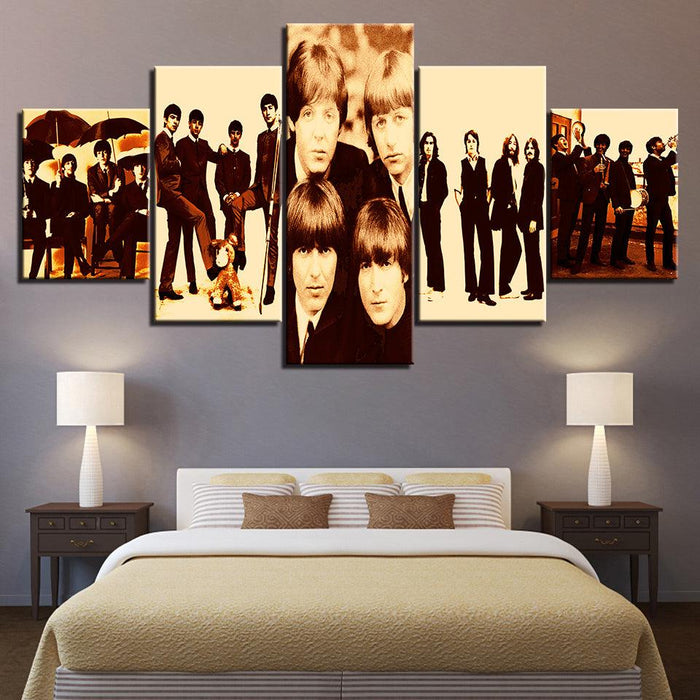 The Beatles 5 Piece HD Multi Panel Canvas Wall Art Frame - Original Frame