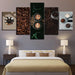 The Espresso Collection 5 Piece HD Multi Panel Canvas Wall Art Frame - Original Frame