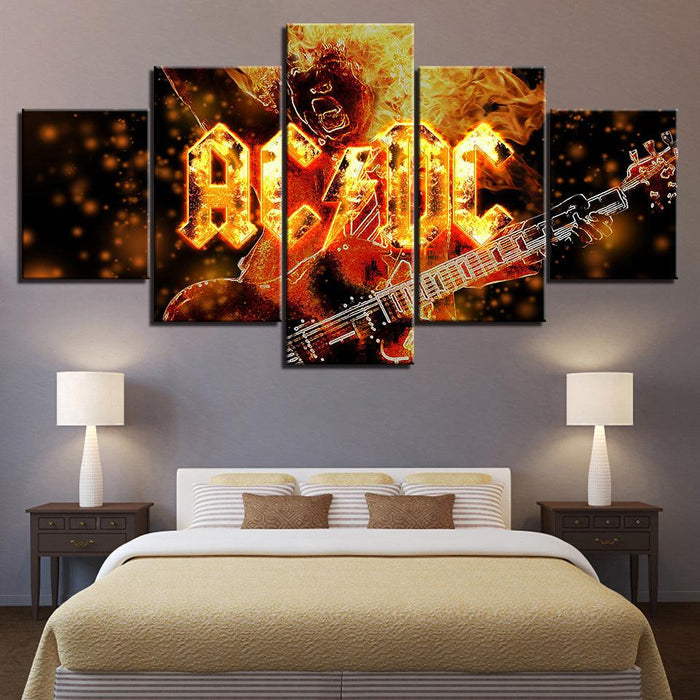 ACDC 5 Piece HD Multi Panel Canvas Wall Art Frame - Original Frame