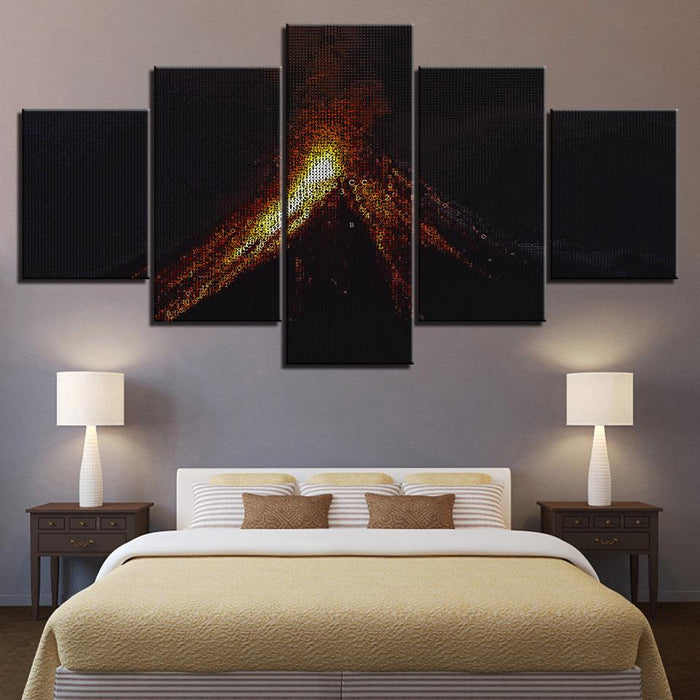 The Abstract Bonfire Collection 5 Piece HD Multi Panel Canvas Wall Art Frame