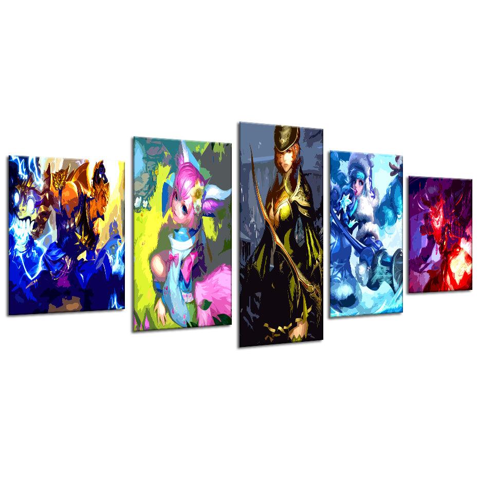 Mobile Legends 5 Piece HD Multi Panel Canvas Wall Art Frame - Original Frame