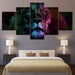 The Colorful Lion Collection 5 Piece HD Multi Panel Canvas Wall Art Frame - Original Frame