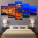 The Warm City Collection 5 Piece HD Multi Panel Canvas Wall Art Frame - Original Frame