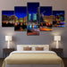 The Fancy City Collection 5 Piece HD Multi Panel Canvas Wall Art Frame - Original Frame