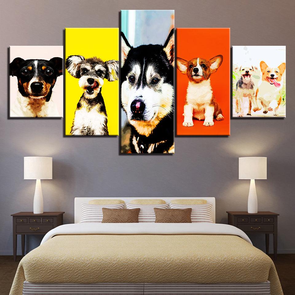 Our Best Friends Collection 5 Piece HD Multi Panel Canvas Wall Art Frame - Original Frame