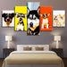 Our Best Friends Collection 5 Piece HD Multi Panel Canvas Wall Art Frame - Original Frame