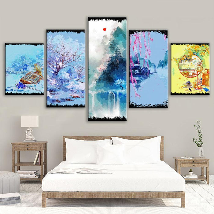 Antiquity 5 Piece HD Multi Panel Canvas Wall Art Frame - Original Frame