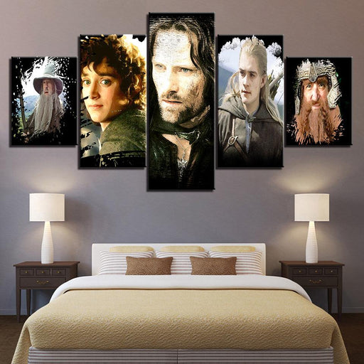 Lord Of The Rings 5 Piece HD Multi Panel Canvas Wall Art Frame - Original Frame