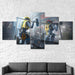 5 Piece Battleground HD Multi Panel Canvas Frames - Original Frame