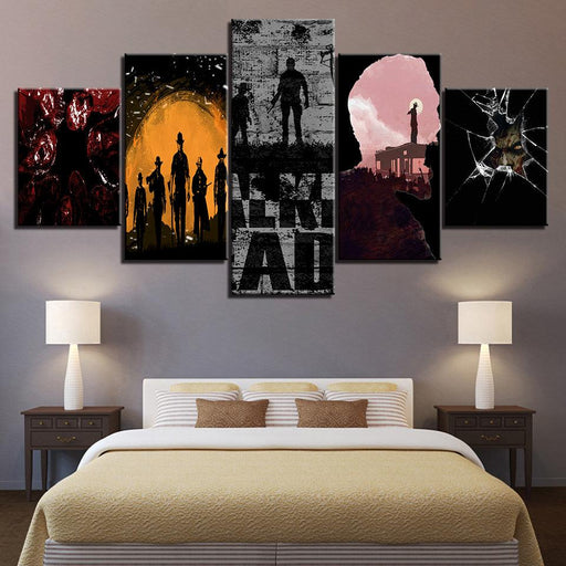 Walking Dead 5 Piece HD Multi Panel Canvas Wall Art Frame - Original Frame