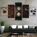 Warm Coffee 5 Piece HD Multi Panel Canvas Wall Art Frame - Original Frame