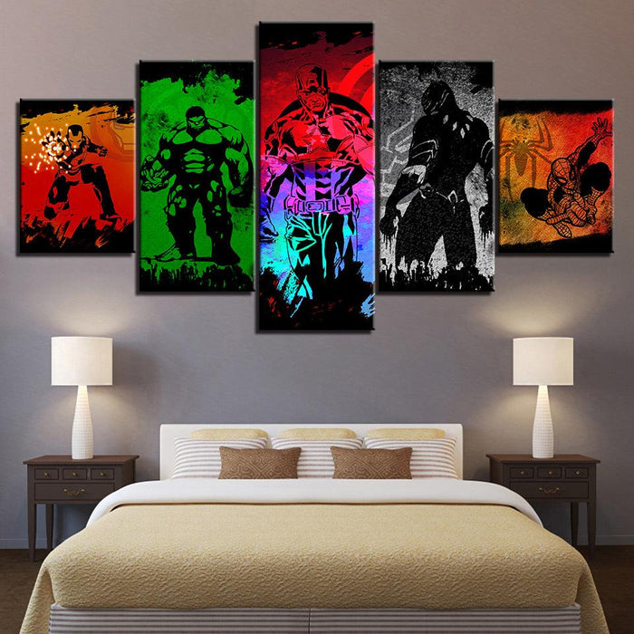 Superheroes HD Multi Panel Canvas Wall Art Frame - Original Frame