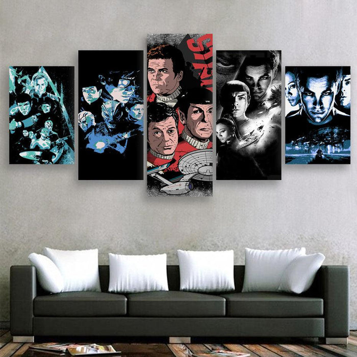 Star Trek 5 Piece HD Multi Panel Canvas Wall Art Frame - Original Frame